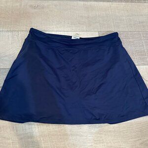 LANDS END WOMENS NAVY BLUE SWIM SKIRT SIZE 8